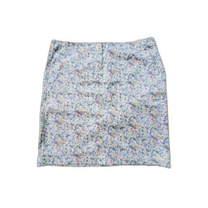 J.Jill 10P Live-in Chino Skirt Cotton Stretch Ditsy Floral Print Pockets EUC